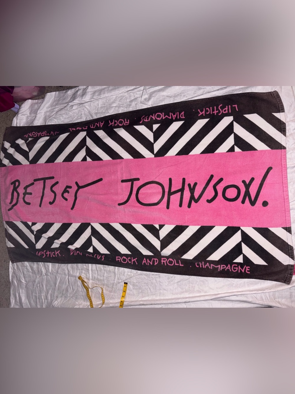 Vintage Betsey Johnson logo beach towel